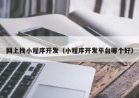 网上找小程序开发（小程序开发平台哪个好）