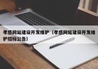 孝感网站建设开发维护（孝感网站建设开发维护招标公告）