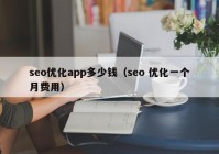 seo优化app多少钱（seo 优化一个月费用）