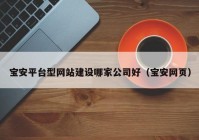 宝安平台型网站建设哪家公司好（宝安网页）