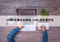 seo优化是什么职业（seo 优化是什么）