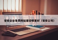 宝安企业免费网站建设哪里好（宝安公司）