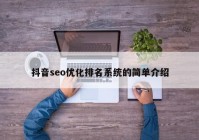 抖音seo优化排名系统的简单介绍