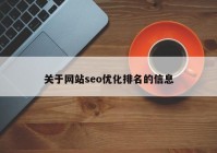 关于网站seo优化排名的信息