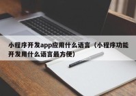 小程序开发app应用什么语言（小程序功能开发用什么语言最方便）