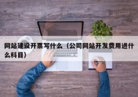 网站建设开票写什么（公司网站开发费用进什么科目）