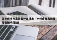 做小程序开发需要什么技术（小程序开发需要哪些技术路线）