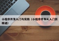 小程序开发入门与实践（小程序开发从入门到精通）