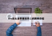 seo优化金苹果软件二的简单介绍