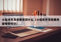 小程序开发需要用到什么（小程序开发需要具备哪些知识）