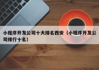 小程序开发公司十大排名西安（小程序开发公司排行十名）