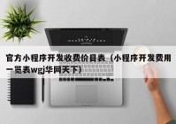 官方小程序开发收费价目表（小程序开发费用一览表wgj华网天下）